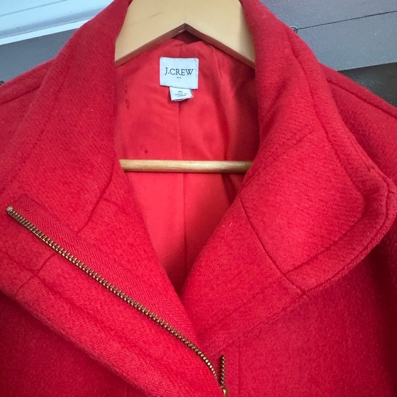 J. Crew Women's Bold Red City Coat Wool Blend - Picture 10 of 13